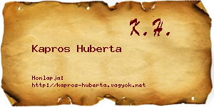 Kapros Huberta névjegykártya